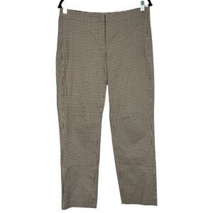 J Jill Gingham Check Dress Pants Cream Black Size 6 Office Weekend‎ Versatile